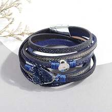 1 件女士心形水鑽和皮革長手鍊,送給女性和母親的絕佳禮物 - 彩色 - 查看 3