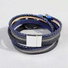 1 件女士心形水鑽和皮革長手鍊,送給女性和母親的絕佳禮物 - 彩色 - 查看 4