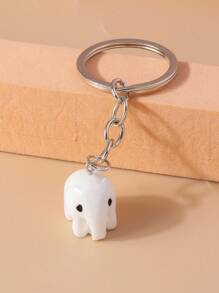 1 Pieza Llavero Femenino En Forma De Elefante De Metal Para Uso Diario - Blanco - Ver 10