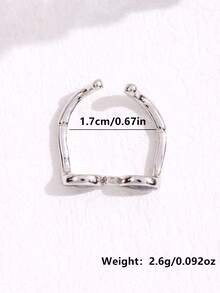 1 件個人化創意氧化鋯眼鏡戒指、情侶首飾、節日禮物