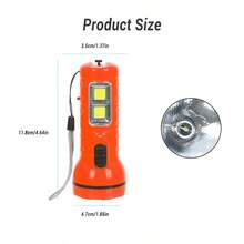 1入高亮充電式防水便攜鋼質火炮手電筒,適用於戶外、徒步旅行、家居使用 - 橘色 - 查看 10