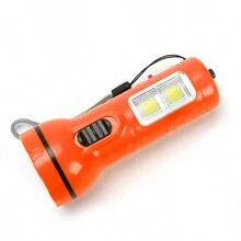 1入高亮充電式防水便攜鋼質火炮手電筒,適用於戶外、徒步旅行、家居使用 - 橘色 - 查看 4