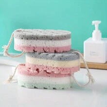 1pc Natural Bath Sponge, Gentle And Delicate Exfoliating, 3 Layer Thick Rich Foaming Sponge, Portable Bath Scrubber, Easy Air Drying Durable Sponge - Multicolor - View 1