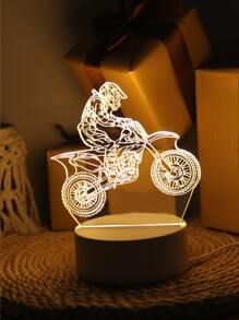 Luz nocturna creativa de motocicleta 3D con USB, LED iluminado, novedoso, decorativo y único, lámpara de mesa LED única