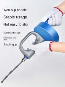 1pc 10m/393in Spiral Drill Flexible Drain Snake Hair Clog Remover, Heavy Duty Drain Cleaner For Bathtub, Bathroom Sink, Kitchen And Shower - Blue - View 1