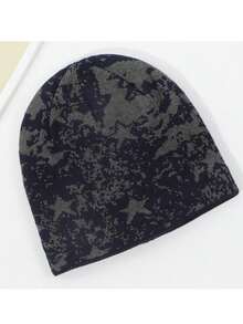 1 Miếng Không giới tính Đúng mốt Ngôi sao & Hình vẽ nguệch ngoạc Mũ len , Thích hợp Đối với Mặc hàng ngày - Màu xanh hải quân - Xem 2