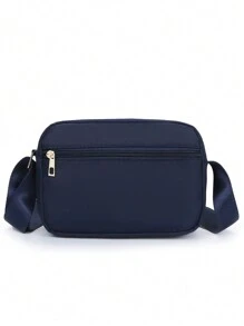 1 件心形刺绣斜挎包，时尚潮流单肩包，女士小号多层钱包，时尚尼龙单肩包时尚心形刺绣斜挎包，多层纯色单肩包，圣诞包，圣诞礼品包，日常使用的完美单肩包妈妈包促销 - 藍色 - 查看 2