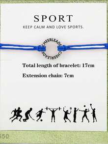 啦啦隊長吊飾手鍊,適合女孩,有祝福卡,運動隊伍派對遊戲,適合女士、男士、青少年