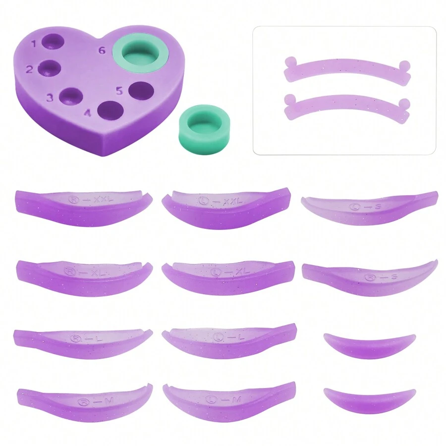 16 Piece Lash Lift Rods, 3 in 1 Reusable Soft Eyelash Perm Curler for