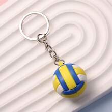 1pc Creative Volleyball Keychain Simulation Sports Ball Pendant Unisex Gift - Multicolor - View 2