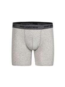 1入男性長腿防磨擦內褲,中腰透氣短褲,四季適用 - 灰色 - 查看 1