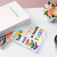 用我們的亞克力紀念品感謝您的教師-老師禮物的最佳墊紙 - 彩色 - 查看 4