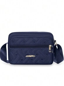 1 件心形刺绣斜挎包，时尚潮流单肩包，女士小号多层钱包，时尚尼龙单肩包时尚心形刺绣斜挎包，多层纯色单肩包，圣诞包，圣诞礼品包，日常使用的完美单肩包妈妈包促销 - 藍色 - 查看 1