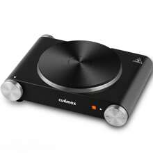 Cusimax 1500W Electric Single Hot Plate Cooktop,Stainless Steel Countertop Burner With Temperature Control,Portable Cast Iron Electric Stove,Great For RV/Home/Camping,Easy To Clean - Black - View 1