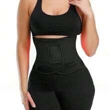 运动户外女士腰部训练带、塑身带、桑拿腰带、运动紧身胸衣、腹部健身器材、腹部脂肪燃烧器健身房配件 - 黑色 - 查看 2