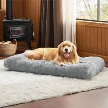 1 Pc Extra Large Dog Bed Washable, Plush Calming Dog Crate Beds For Large Breed, Fluffy Dogs Sleeping Mat, Anti-Slip Pet Kennel Pad - Dark Grey - View 5
