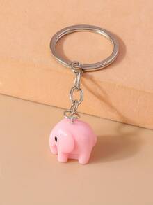 1 Pieza Llavero Femenino En Forma De Elefante De Metal Para Uso Diario - Blanco - Ver 4