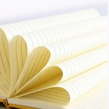 A5肩帶日記本女性、男性、每日工作日記本、記事本（黃色） - 黃色 - 查看 3