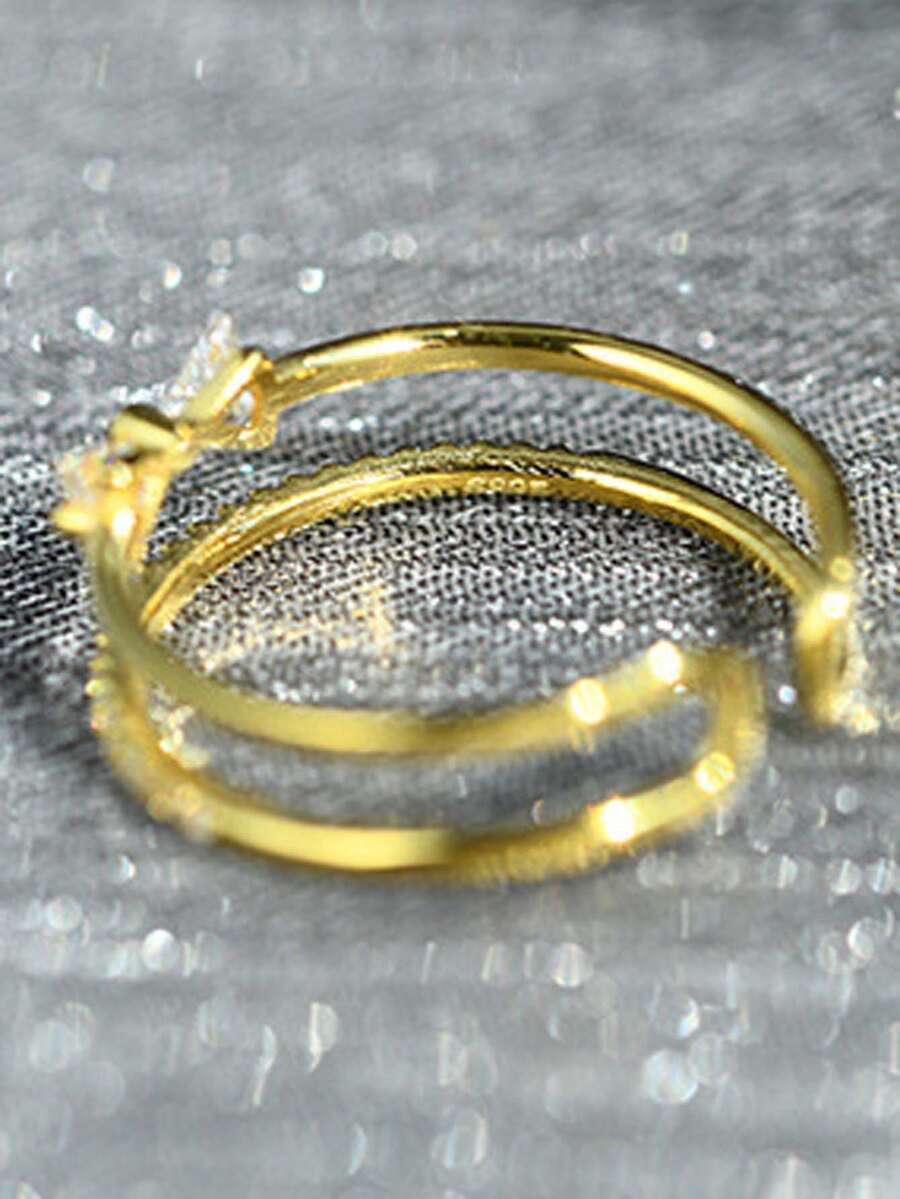 1 chiếc nhẫn bạc mở nơ đơn giản phong cách mới mùa thu đông, bạc Sterling 925 - vòng mở - Xem 1