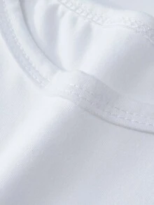 女小童標語圖案T恤 - 白色 - 查看 4