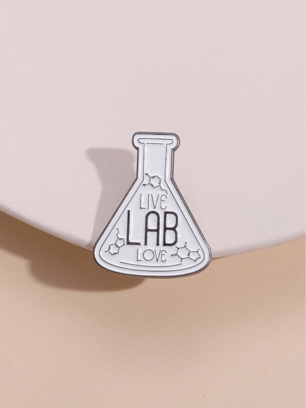 1 Stück Schwarz & Weiß Minimalistische Chemieflasche-shaped Brosche, Geeignet Für Tägliches Tragen Von Frauen Und Männer