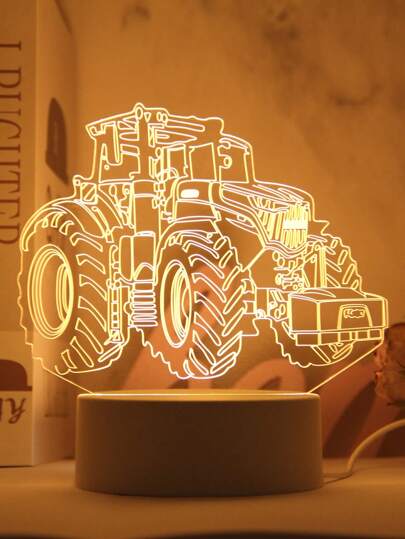 1入usb 3d叉車工程車創意夜燈