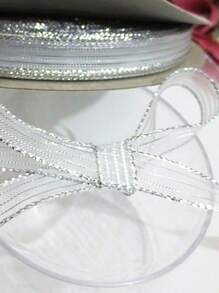 1pc-3m Ribbon String Diy Handmade Hair Rope Stripe Ribbon Material Package For Accessories Making - Silver - View 1