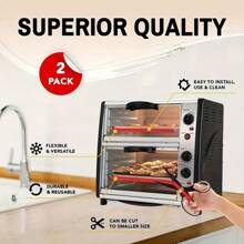 2入組紅色矽膠烤箱架保護套,烤箱防燙架,防止燙傷和疤痕 - 紅色 - 查看 3