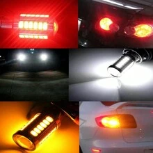 2 Focos Led 1157 Bay15d Luz Estroboscópica Sin Error - Amarillo - Ver 4