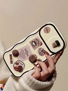 Funda de teléfono con protección de cámara 3D de café lindo estilo coreano compatible con iPhone 15 16 14 13 12 11 Pro Max X XS XR 7 8 Plus SE, funda suave a prueba de agua, a prueba de golpes y resistente a arañazos - Albaricoque - Ver 3