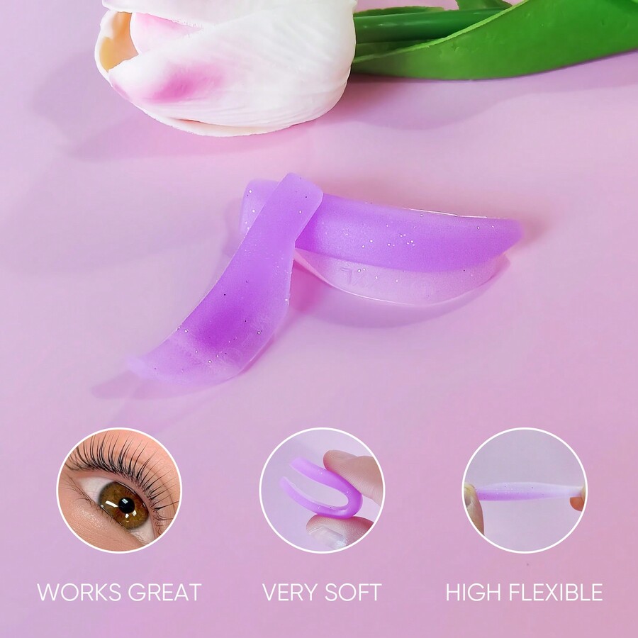 16 Piece Lash Lift Rods, 3 in 1 Reusable Soft Eyelash Perm Curler for