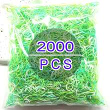 2000个绿色苹果色彩色迷你橡皮筋柔软一次性弹力发圈丸子头马尾辫发圈，适合青少年、舞者、女性、男性日常发饰发绳细小发圈