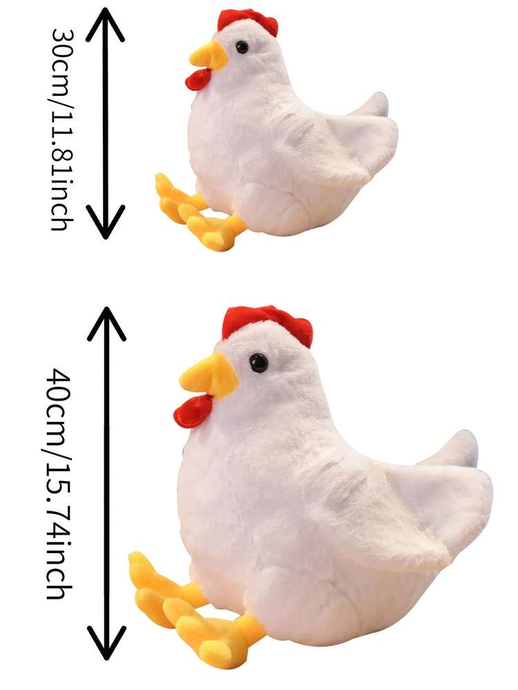 Peluche De Gallo Blanco Capybaraflying – 40 Cm De Ave Realista De Granja, Peluche Suave Y Abrazable, Decoración De Dormitorio Para Adolescentes Y Coleccionistas