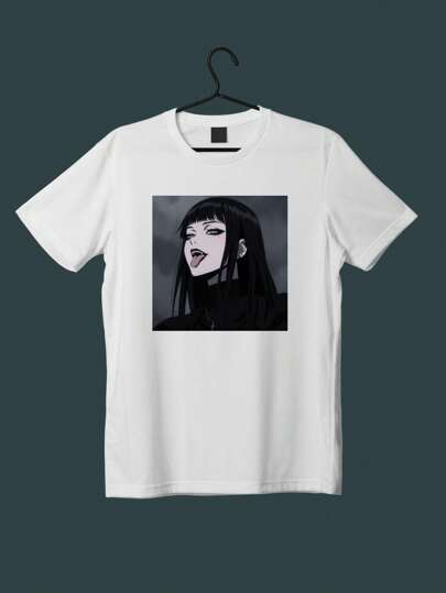 Camiseta Girl Anime Vintage Unisex cuello redondo