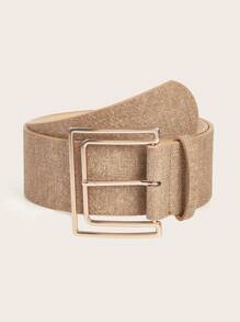 1 件女式牛仔宽皮带，带方形扣，适合派对