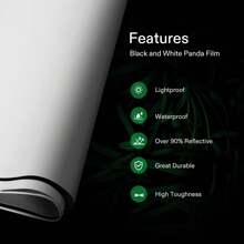 VIVOSUN Black and White Panda Film, 10' x 25' 5.5 Mil Poly Film, Blackout Tarp for Warm House - Black and White - View 3