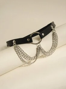 1 Pieza Brazalete De Pierna Con Forma De Corazón Para Disfraz (cosplay) En Color Negro Con Correa Ajustable - Multicolor - Ver 2