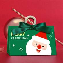 2pcs Creative Christmas Santa Candy Cookie Gift Apple Box Christmas Eve Packaging Empty Box Gift Box - Multicolor - View 4