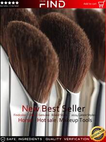 1 件黑色马毛鼻影刷，也可用于眼影、轮廓、混合、高光刷，Findcolor 出品