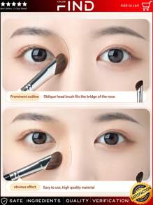 1 件黑色马毛鼻影刷，也可用于眼影、轮廓、混合、高光刷，Findcolor 出品