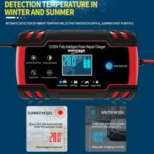 8A Car Battery Charger 12V/24V Smart Fully Automatic Battery Charger Maintainer Trickle Charger For Wet AGM Gel Cell Lead Acid Battery - Red - View 11