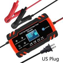 8A Car Battery Charger 12V/24V Smart Fully Automatic Battery Charger Maintainer Trickle Charger For Wet AGM Gel Cell Lead Acid Battery - Red - View 1