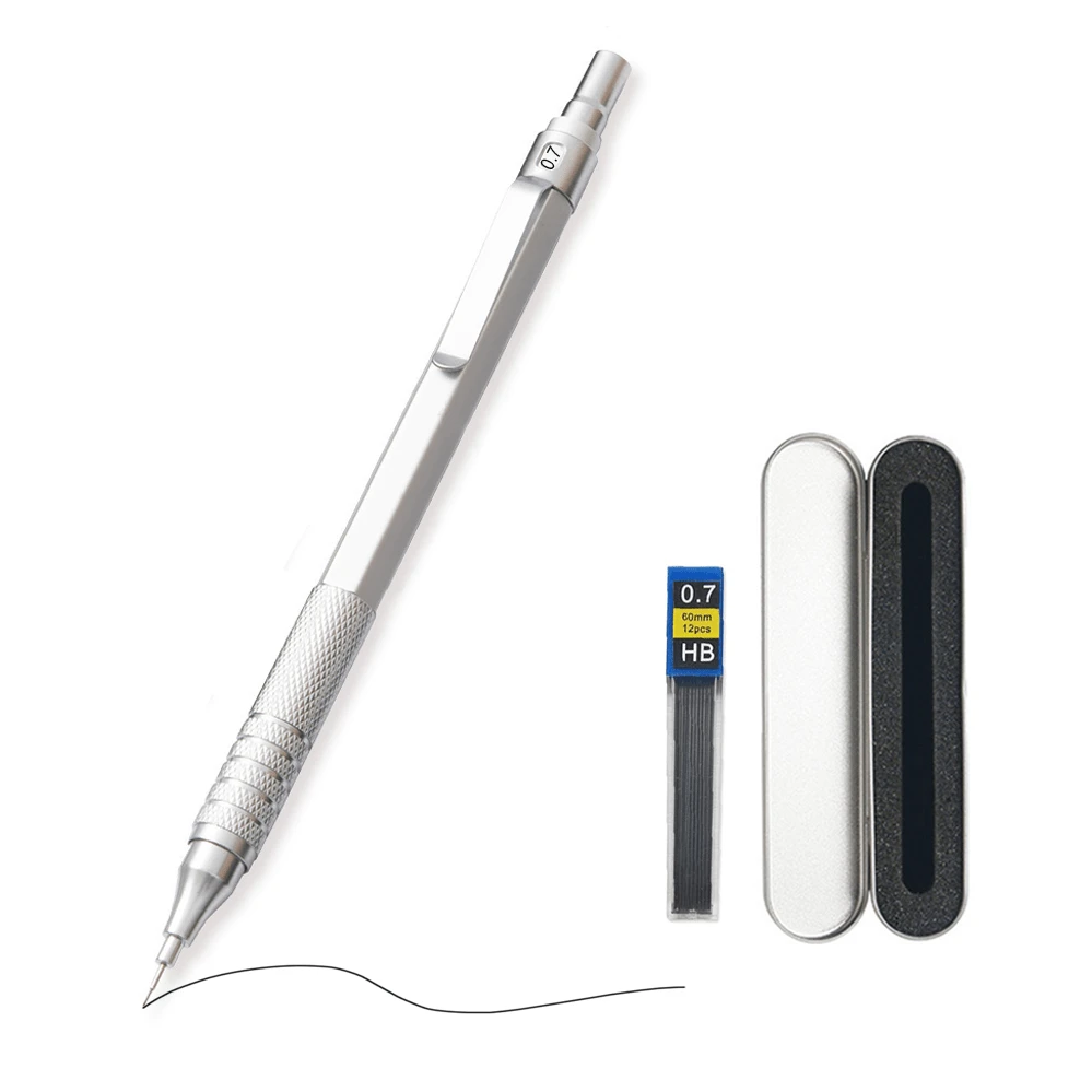 Mechanical Drawing Pencil, Mechanical Pencil, Low Center Of Gravity And Good Touch, Suitable For Painting And Drawing, Free Pen Case And Refill - 0.7毫米 - 查看 1