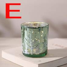 1個聖誕樹玻璃裝飾與鹿、雪花和鍍銀燭台空杯 - 白色 - 查看 10