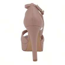 Zapatillas para mujer color beige tacón de 11 cm - Camel - Ver 3