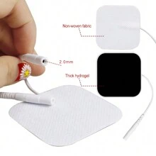 50 件可重複使用 5x5 公分替換電極墊適用於 Tens Ems 裝置 2 毫米尾纖無紡布 Tens 墊方形電極適用於脈衝按摩機 - 50pieces 5x5cm - 查看 3