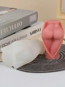Diy人體形狀屁股香氛蠟燭矽膠模具,工藝石膏裝飾樹脂膠家居裝飾模具 - 白色矽膠模具 - 查看 3