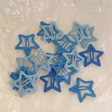 6pcs women star shape matte casual hair clip - Blue - View 1