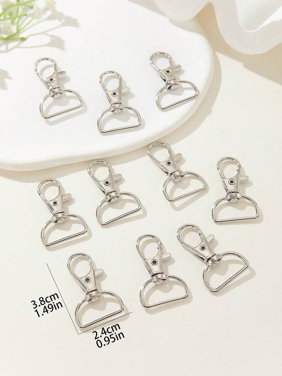 10 cái Cổ điển Đa chức năng Kim loại Màu bạc Móc chìa khóa Cái móc Đối với Làm Móc khóa , Túi xách , Đồ thủ công DIY Phụ kiện Và Khác Đồ trang trí - Bạc - Xem 1