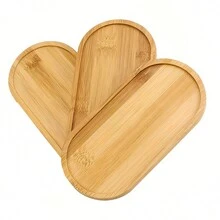 1 件/3 件竹托盤適用於浴室、梳妝台、廚房、餐廳、咖啡、茶、點心、紙巾和蠟燭